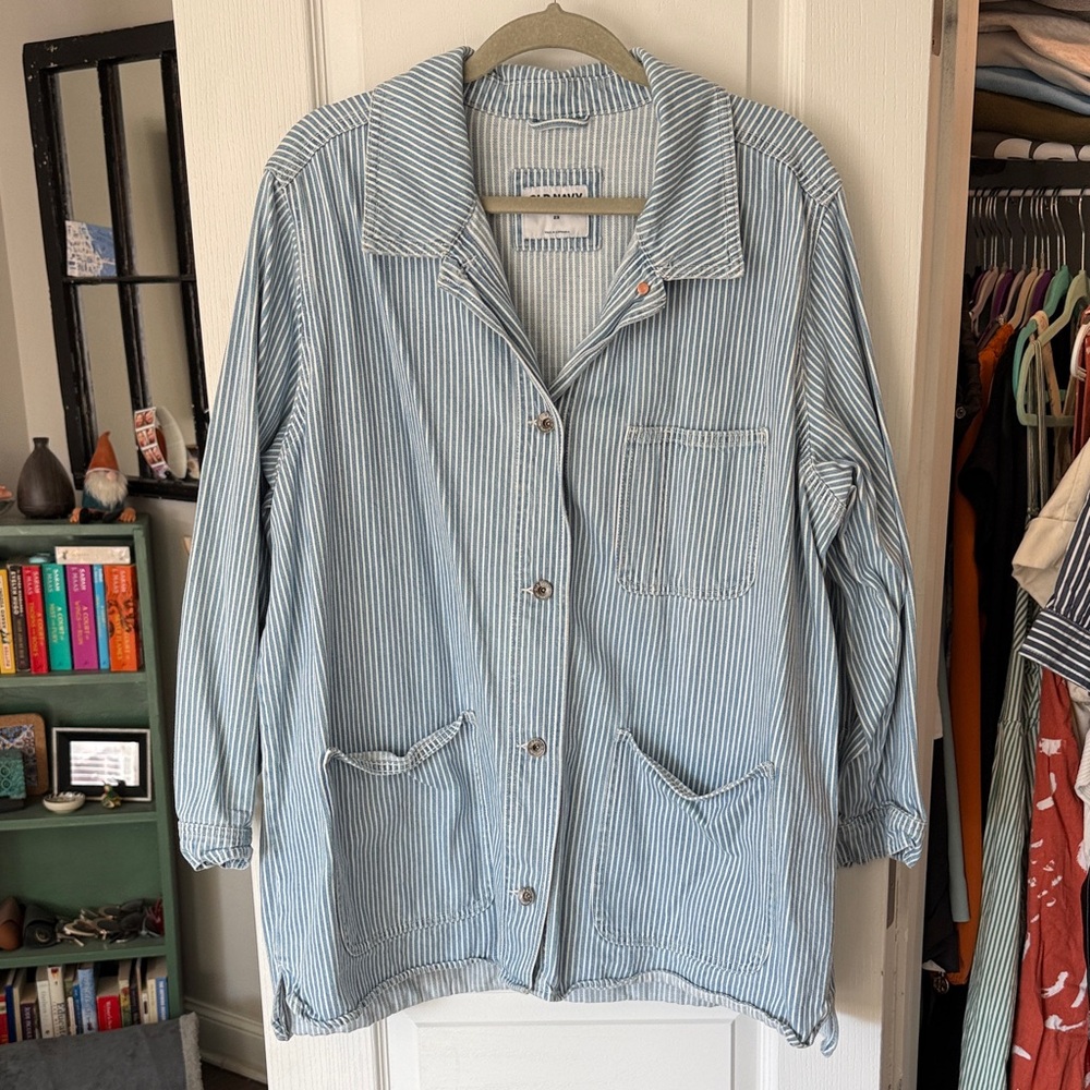 Old Navy Blue Striped Women's Jacket
